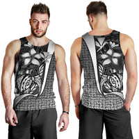 Polynesian Hawaii Men Tank Top White - Turtle with Hook White - Polynesian Pride