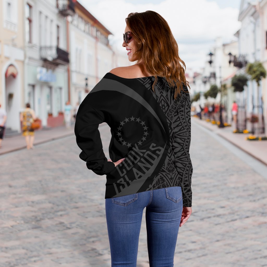 Cook Islands Women's Off Shoulder Sweater - Circle Style 01 - Polynesian Pride