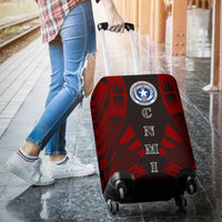 Northern Mariana Islands Luggage Cover - Polynesian Tattoo Red - Polynesian Pride
