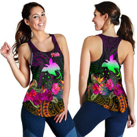 Papua New Guinea Women's Racerback Tank - Summer Hibiscus - Polynesian Pride