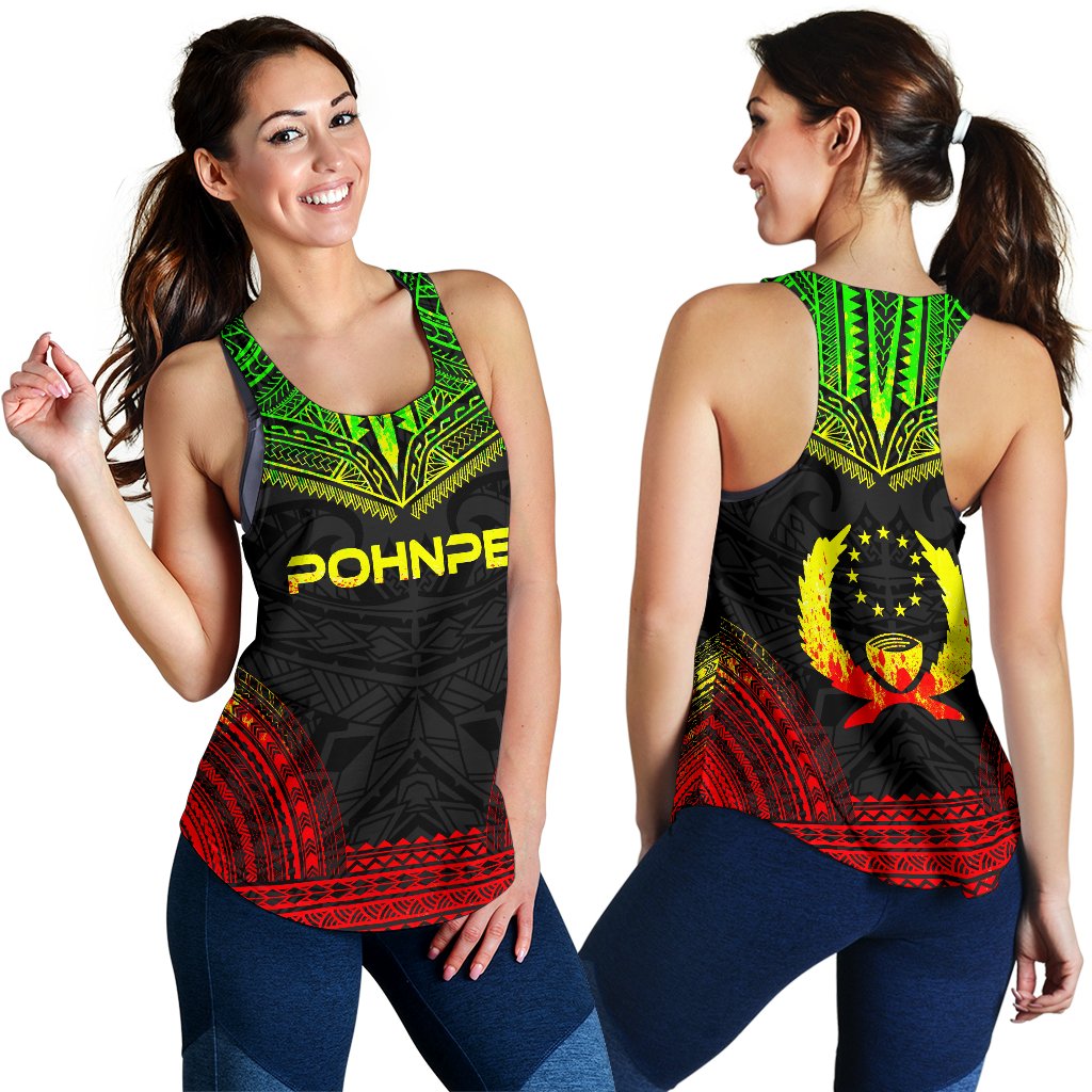 Pohnpei Women's Racerback Tank - Polynesian Chief Reggae Version - Polynesian Pride