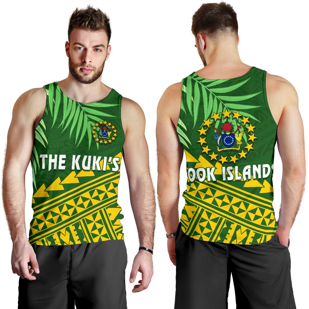 Cook Islands Rugby Men Tank Top Coconut Leaves - The Kuki's - Polynesian Pride