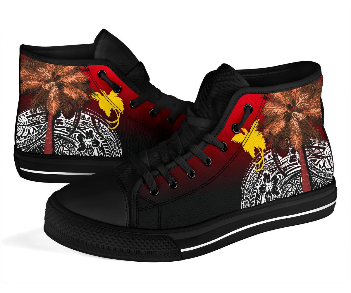 Papua New Guinea High Top Shoes - Polynesian Palm Tree - Polynesian Pride