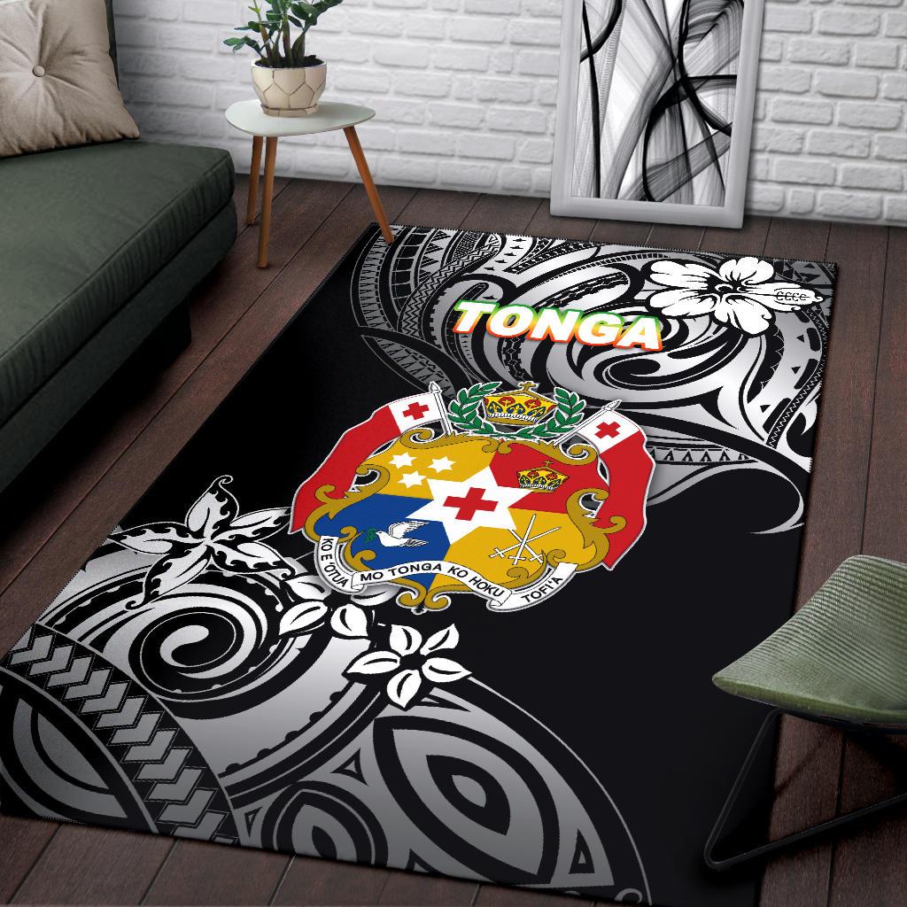 Mate Ma'a Tonga Rugby Area Rug Polynesian Unique Vibes - Black - Polynesian Pride