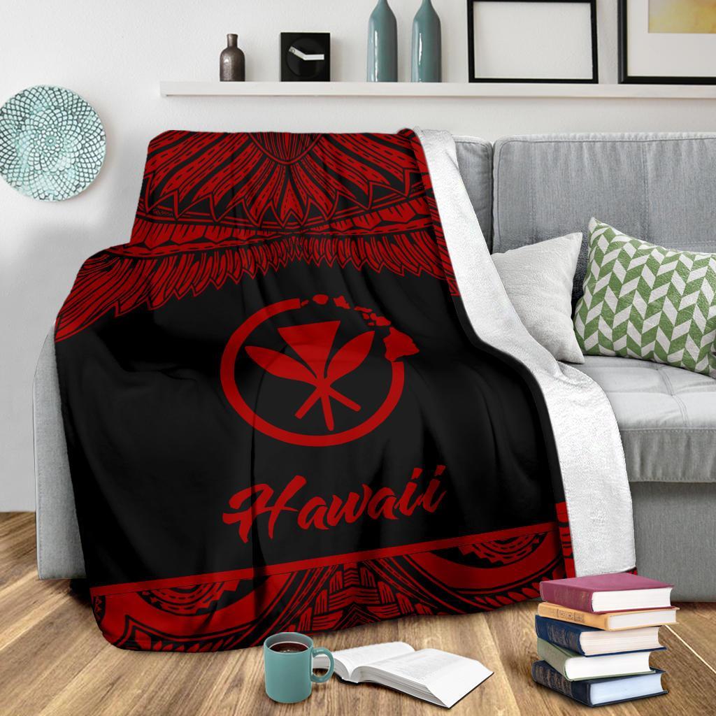 Hawaii Polynesian Premium Blanket - Hawaii Pride Red Version - Polynesian Pride
