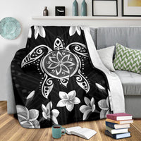 Hawaiian Silver Turtle Plumeria Blanket - Polynesian Pride