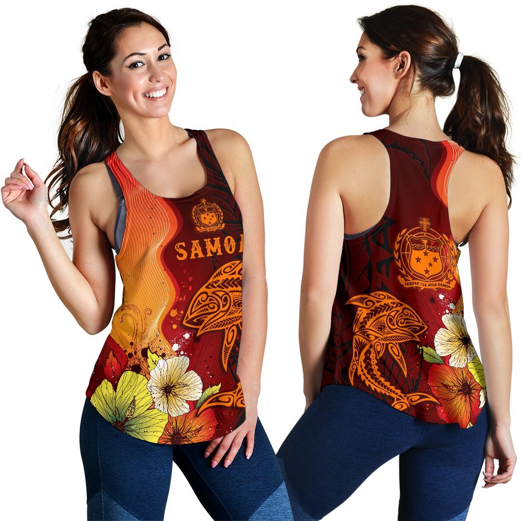 Samoa Women's Racerback Tank - Tribal Tuna Fish - Polynesian Pride