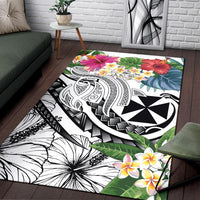 Wallis and Futuna Polynesian Area Rug - Summer Plumeria (White) - Polynesian Pride