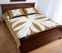 Hawaiian Royal Pattern Quilt Bed Set - Gold - C3 Style - Polynesian Pride