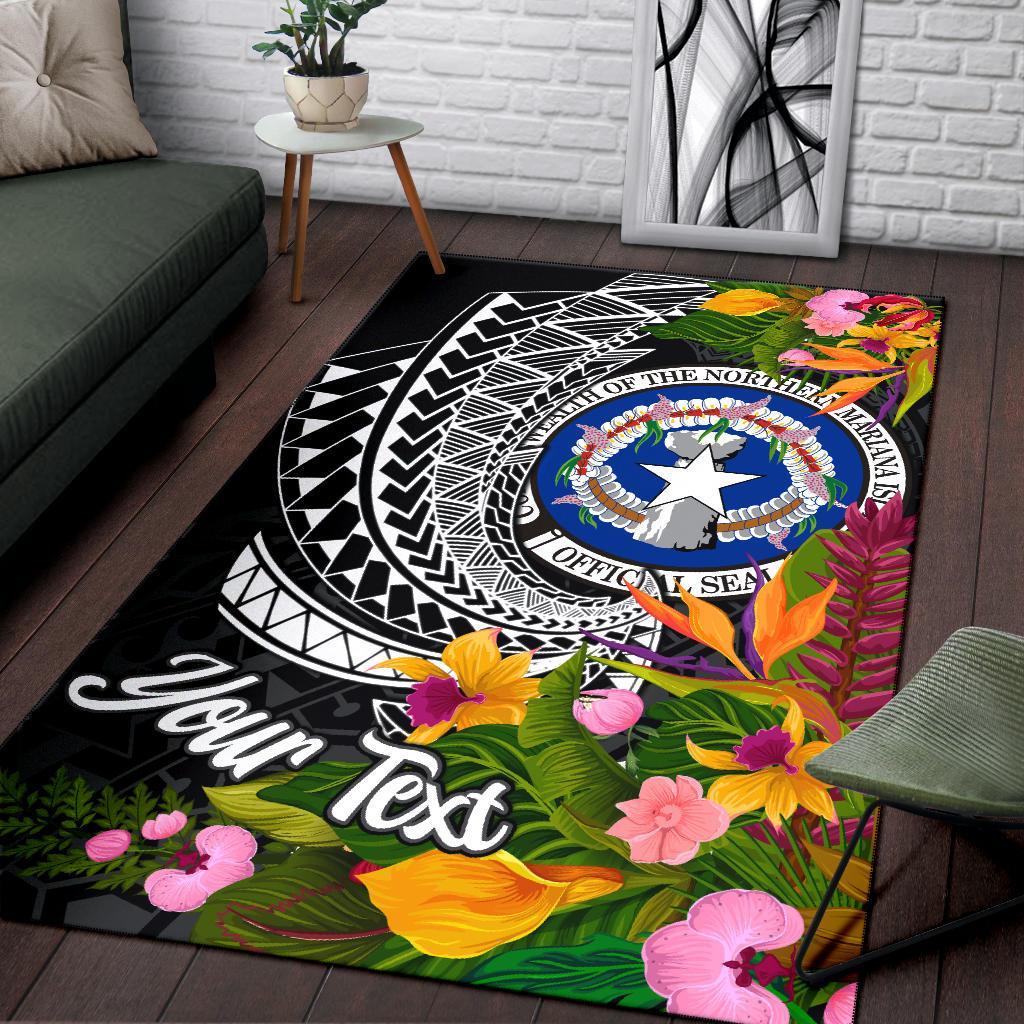 Northern Mariana Islands Area Rug - Custom Personalised Seal Spiral Polynesian Patterns - Polynesian Pride