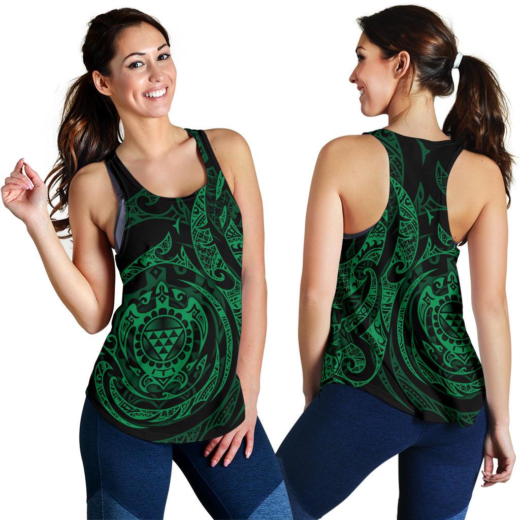 Polynesian Hawaii Women's Racerback Tank - Green Turtle Tribal - Polynesian Pride