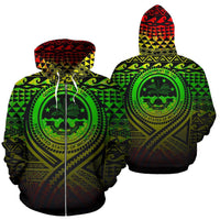 Federated States of Micronesia All Over Zip up Hoodie Lift up Reggae Unisex Reggae - Polynesian Pride
