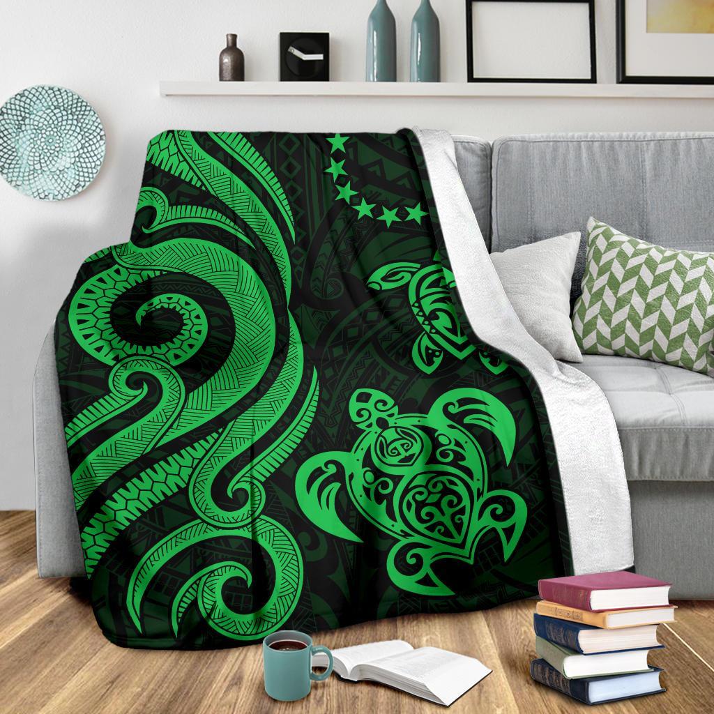 Cook Islands Premium Blanket - Green Tentacle Turtle - Polynesian Pride