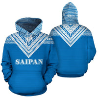 Saipan All Over Hoodie Blue Version Unisex Blue - Polynesian Pride