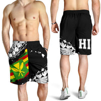 Polynesian Kanaka Flag Men's Shorts - Nora Style - White - Polynesian Pride