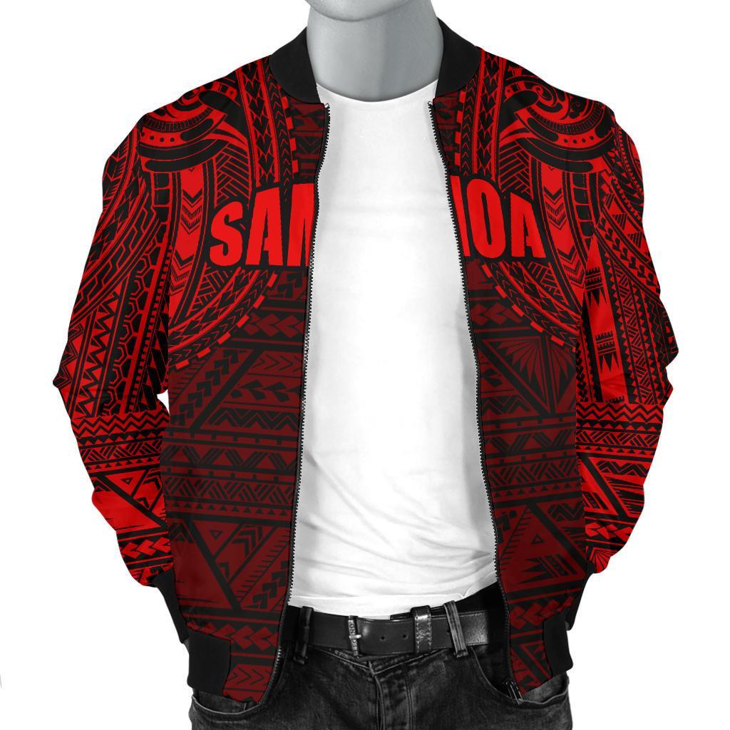 Samoa Spirit Men's Bomber Jacket (Red) - Polynesian Pride