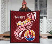 Tahiti Premium Quilt - Tahiti Seal Polynesian Patterns Plumeria - Polynesian Pride