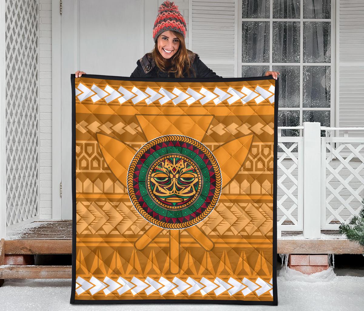 Hawaii Tiki Kanaka Polynesian - Premium Quilt AH - Polynesian Pride