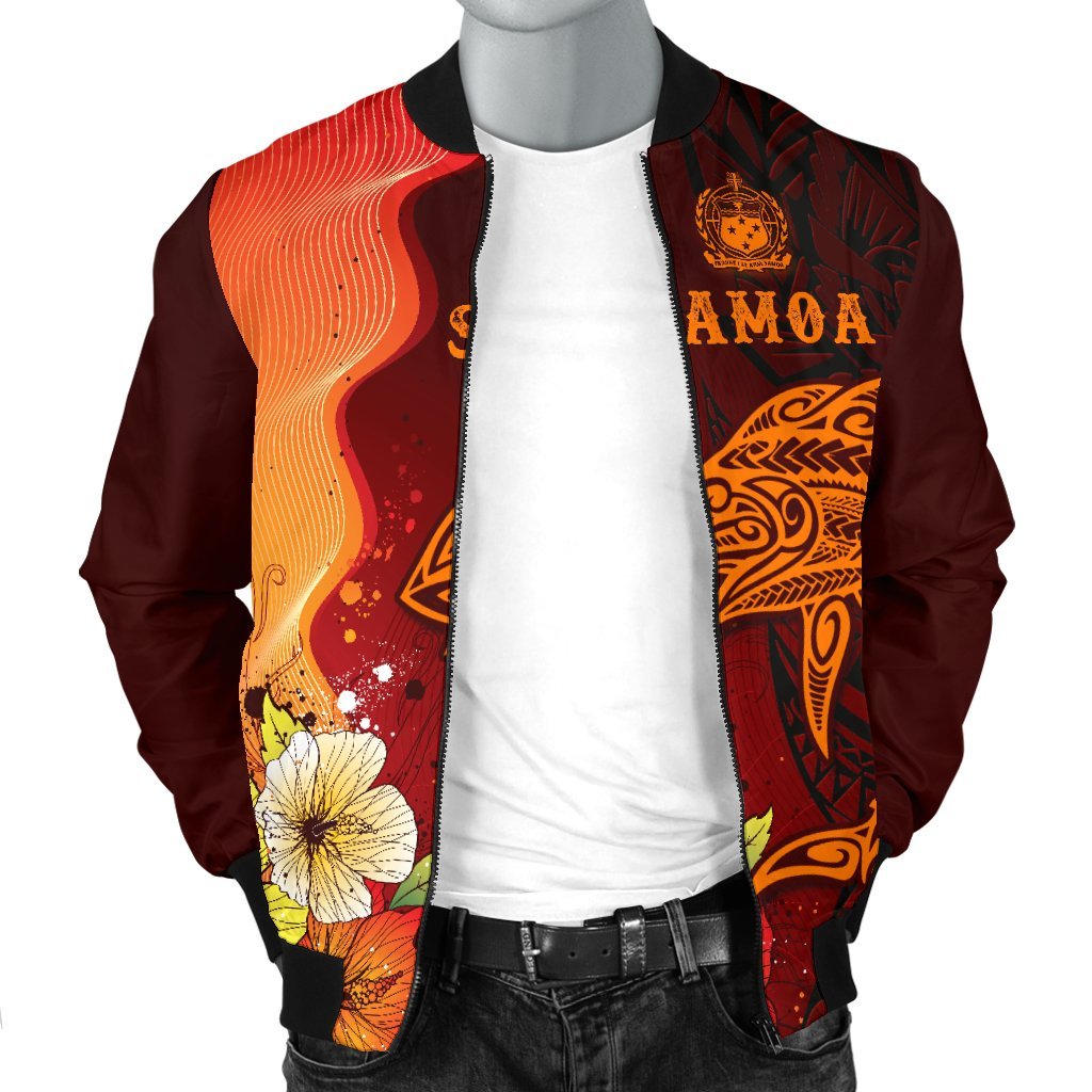 Samoa Men's Bomber Jacket - Tribal Tuna Fish - Polynesian Pride