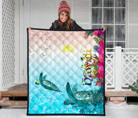 Polynesian Hawaii Quilts - View sea Hawaii with Turtle and Whale - Polynesian Pride