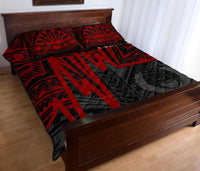 Pohnpei Quilt Bed Set - Pohnpei Seal In Heartbeat Patterns Style (Red) - Polynesian Pride