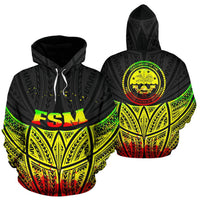 Federated States of Micronesia Polynesian Hoodie Reggae Pride Map nd Seal Unisex Reggae - Polynesian Pride