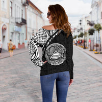 American Samoa Women's Off Shoulder Sweater - Custom Personalised Curve Style - Polynesian Pride