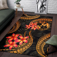 Tonga Polynesian Area Rug - Gold Plumeria - Polynesian Pride