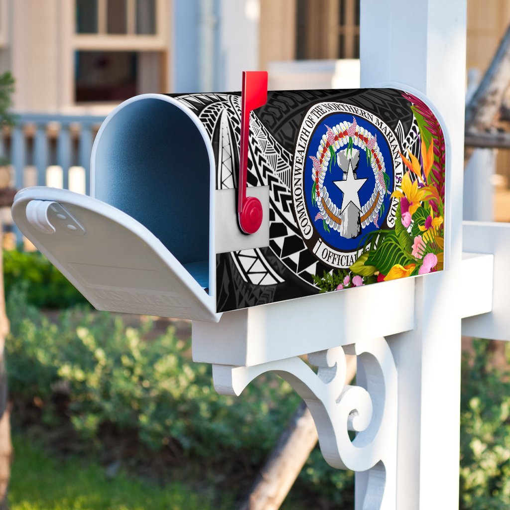 Northern Mariana Islands Mailbox Cover - Custom Personalised Tropical Flowers Style - Polynesian Pride