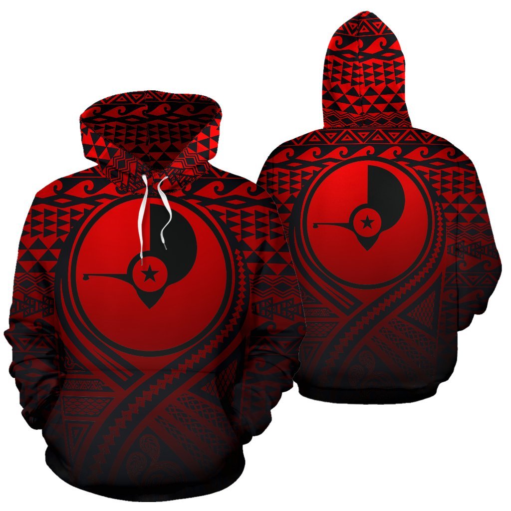 Yap All Over Hoodie Lift up Red Unisex Red - Polynesian Pride
