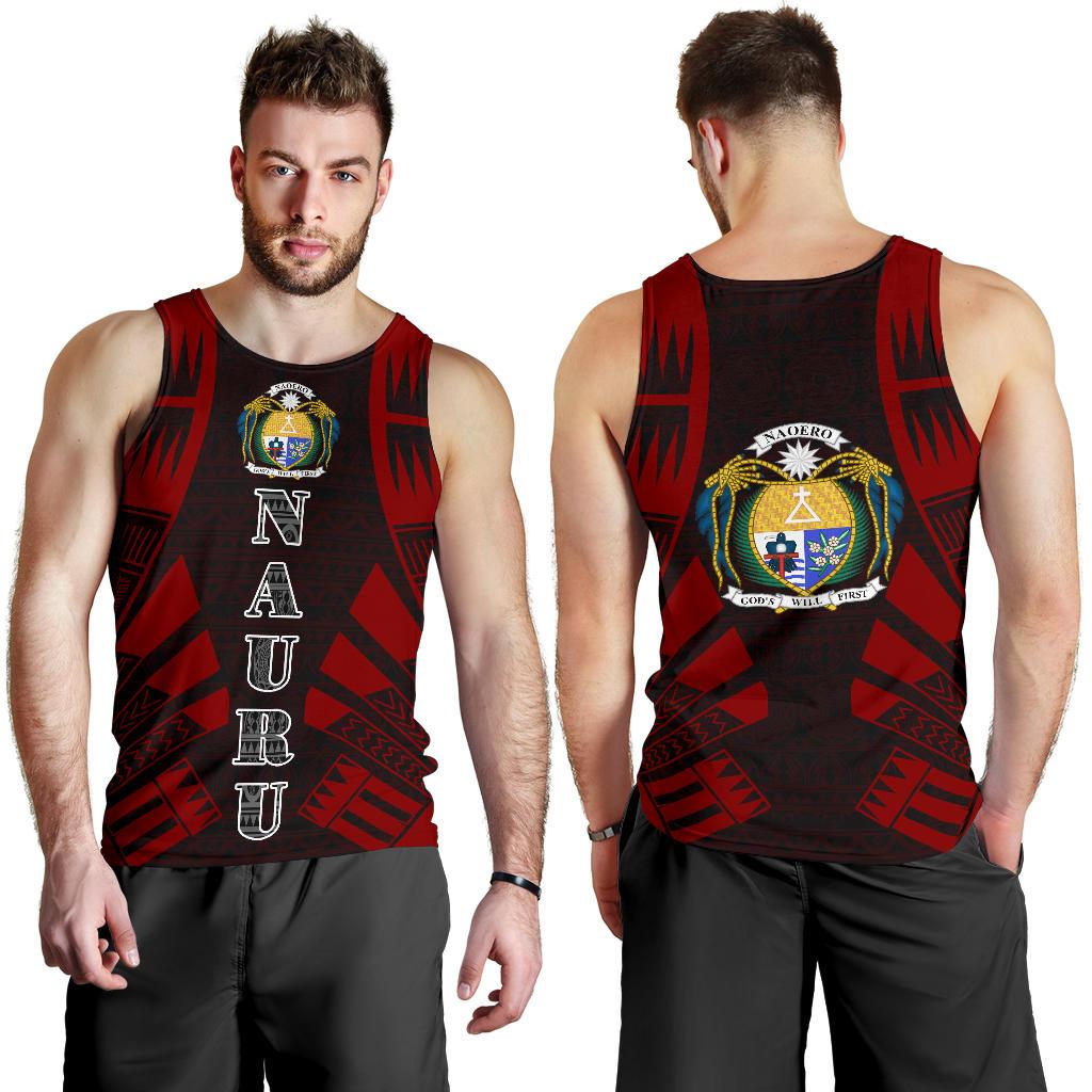 Nauru Men Tank Top - Polynesian Tattoo Red - Polynesian Pride