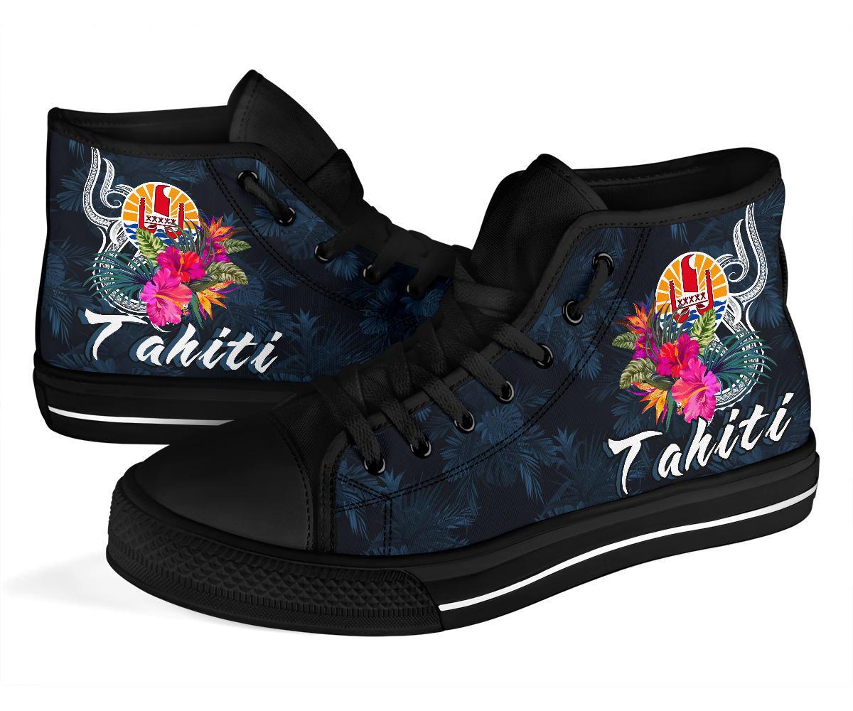 Tahiti Polynesian High Top Shoes - Tropical Flower - Polynesian Pride
