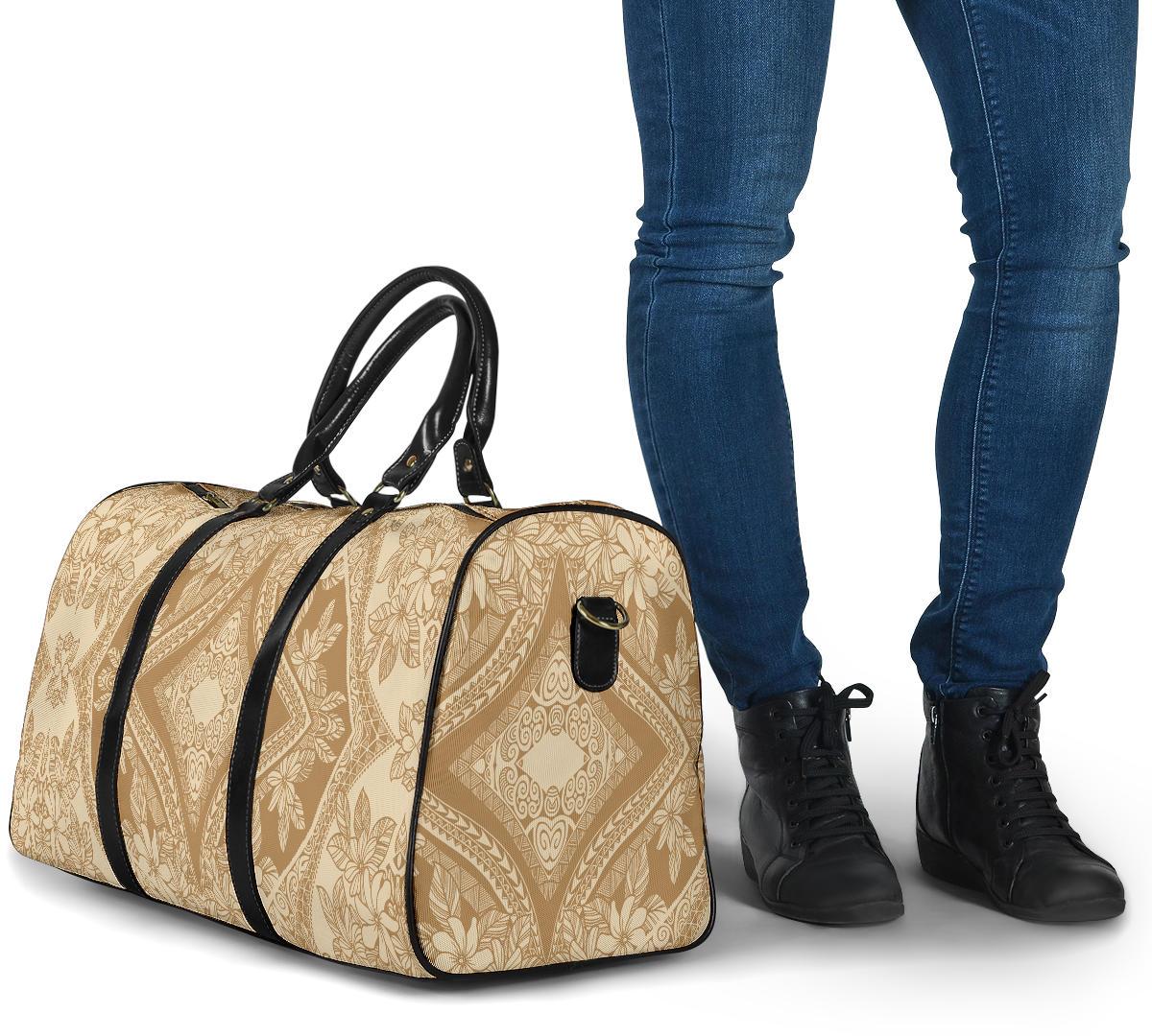Polynesian Plumeria Mix Gold Hawaii Travel Bag - Polynesian Pride
