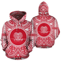 Papua New Guinea ll Over Hoodie Papua New Guinea Coat of rms Polynesian Flag Color - Polynesian Pride