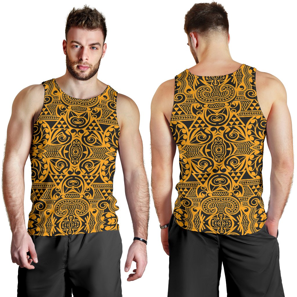 Polynesian Men's Tank Top Yellow Black White - Polynesian Pride