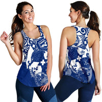 Tonga Polynesian Women's Racerback Tank - Tongan Pride (Bright Blue) - Polynesian Pride