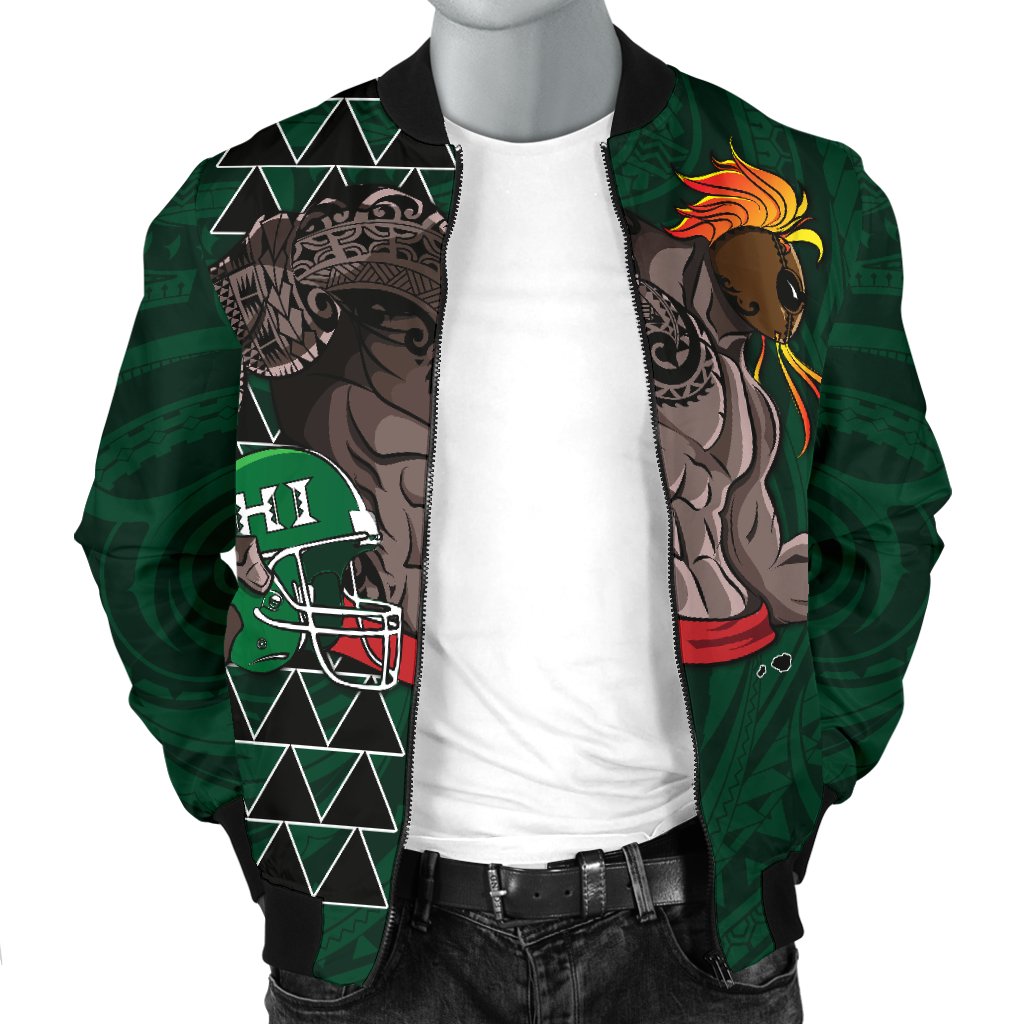 Kakau Hawaii Warrior Football Men's Bomber Jacket AH - Polynesian Pride