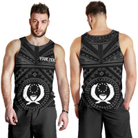 Pohnpei Personalised Men's Tank Top - Pohnpei Seal With Polynesian Tattoo Style ( Black) - Polynesian Pride