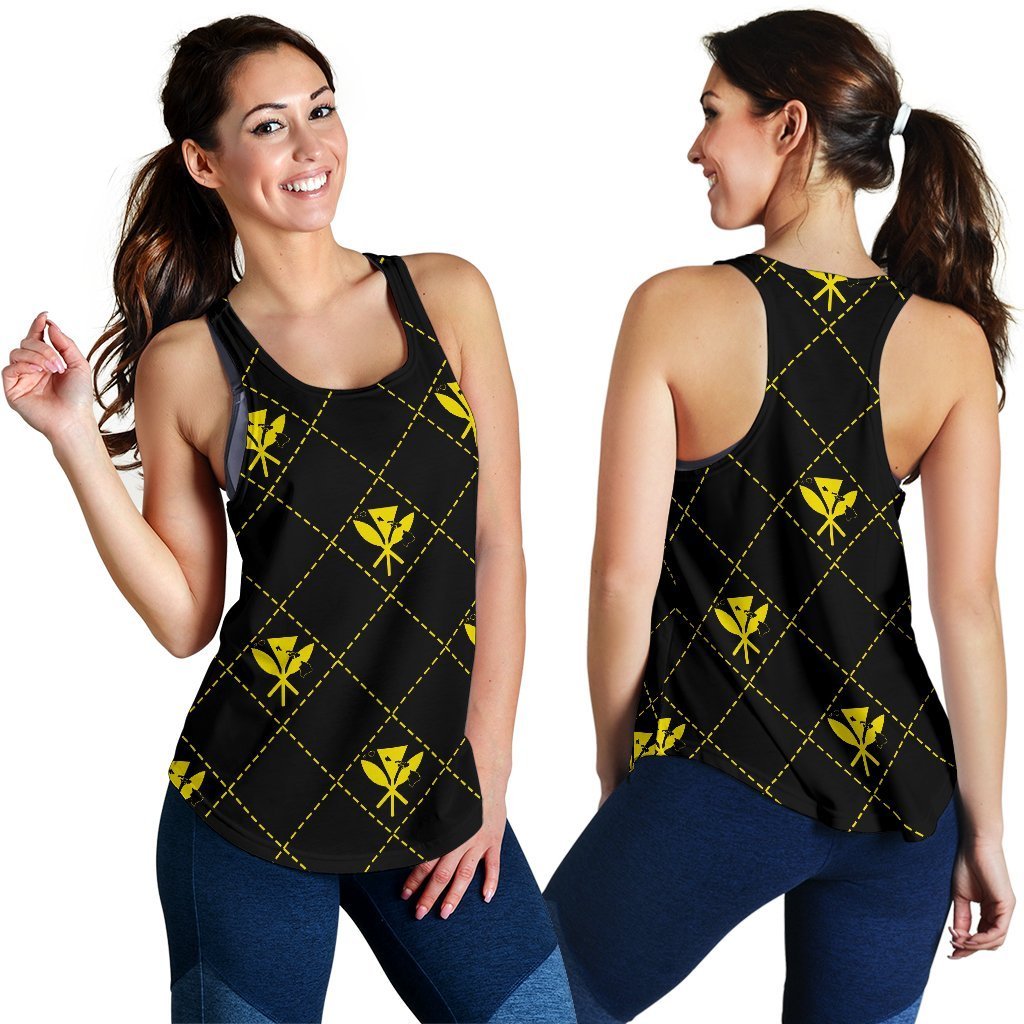 Kanaka Maoli Women's Racerback Tank Regal AH Racerback Tank Top Yellow - Polynesian Pride