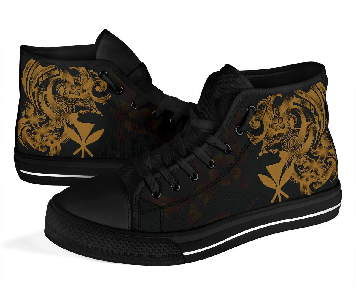 Polynesian Hawaii High Top Shoes - Kanaka Maoli Gold Turtle - Polynesian Pride
