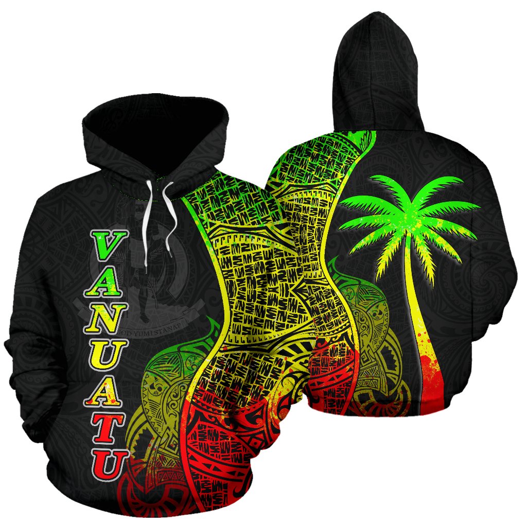 Vanuatu Polynesian Hoodie Coconut Tree Reggae Unisex Reggae - Polynesian Pride