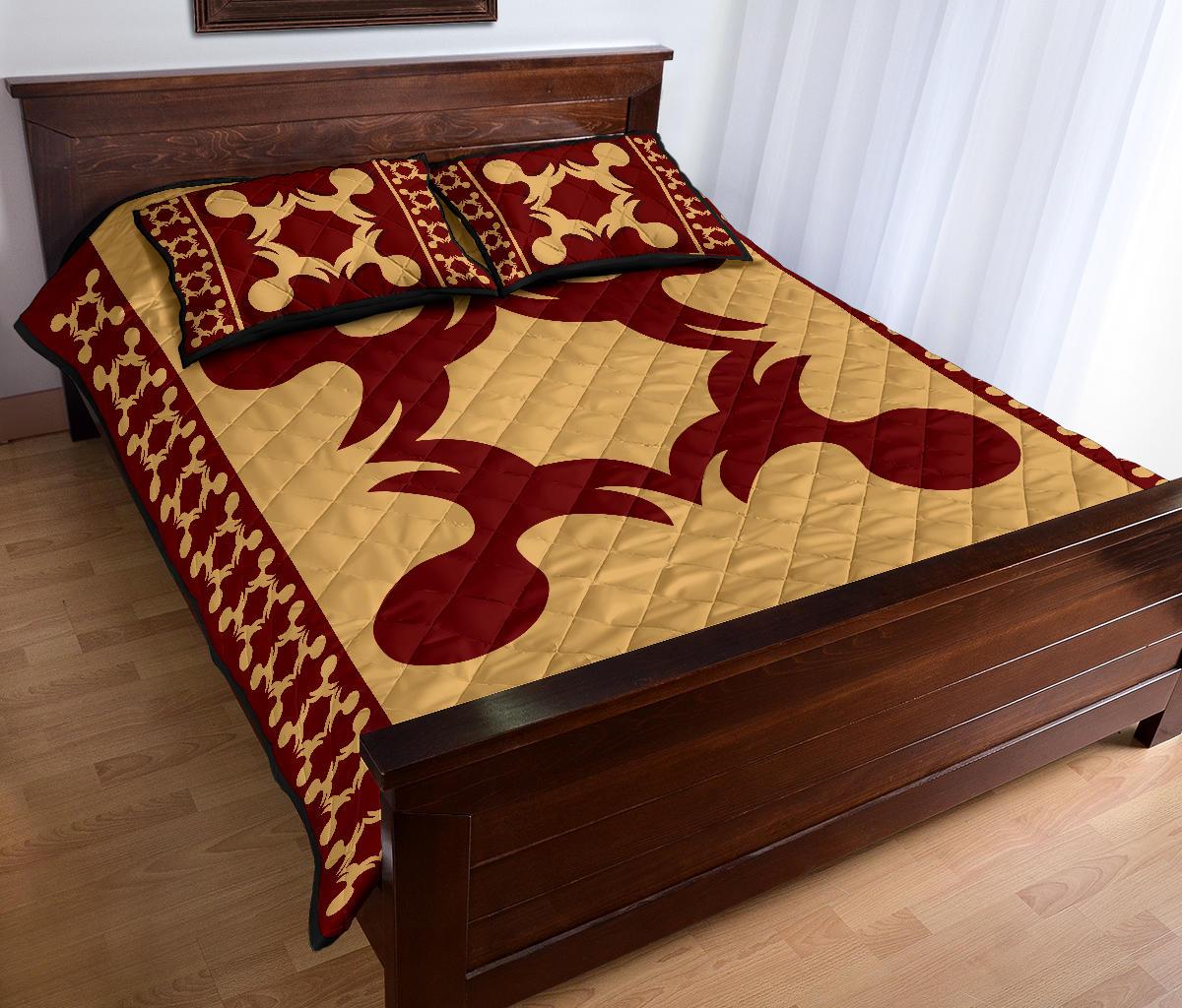 Hawaiian Quilt Pattern Pineapple Quilt Bed Set - Polynesian Pride