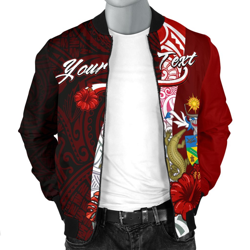 Polynesian Custom Personalised Men's Bomber Jacket - Coat Of Arm With Hibiscus - Polynesian Pride