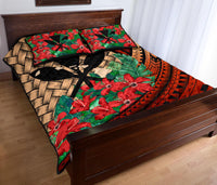Kanaka Maoli (Hawaiian) - Quilt Bed Set Lauhala Polynesian Hibiscus Red - Polynesian Pride