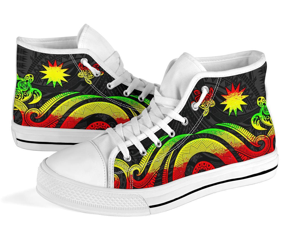 Nauru High Top Canvas Shoes - Reggae Tentacle Turtle - Polynesian Pride