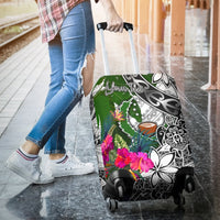 Pohnpei Custom Personalised Luggage Covers White - Turtle Plumeria Banana Leaf - Polynesian Pride