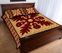 Hawaiian Quilt Pattern Guitar And Flora Quilt Bed Set - Polynesian Pride
