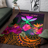 Polynesian Hawaii Personalised Kanaka Maoli Area Rug - Summer Hibiscus - Polynesian Pride