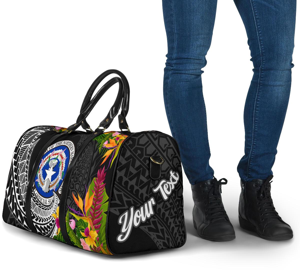 Northern Mariana Islands Travel Bag - Custom Personalised Seal Spiral Polynesian Patterns - Polynesian Pride