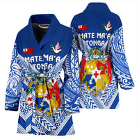 Mate Ma'a Tonga Rugby Women's Bath Robe Polynesian Creative Style - Blue - Polynesian Pride